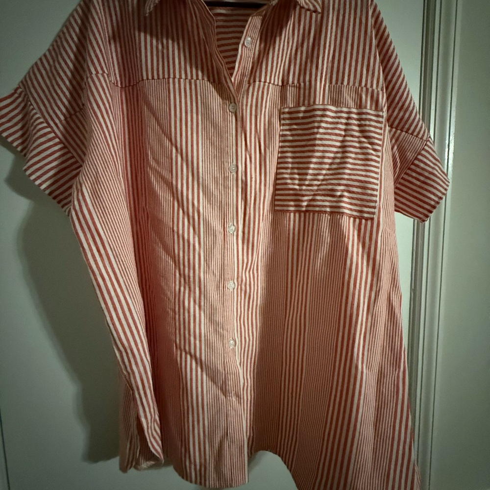 Hayden Red and White Striped Shirt